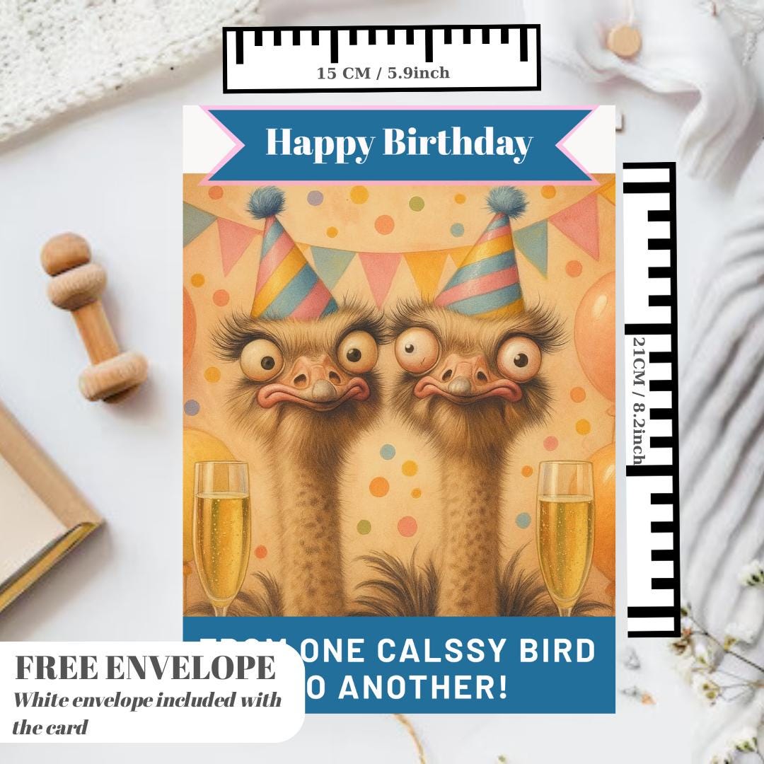 Best Friend Birthday - One Classy Bird Bestie Design - Funny Birthday Card for Women. A5 Size With cute bday message