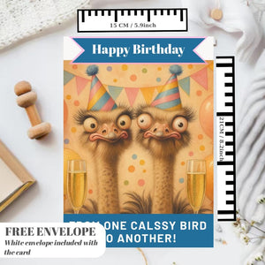 Best Friend Birthday - One Classy Bird Bestie Design - Funny Birthday Card for Women. A5 Size With cute bday message