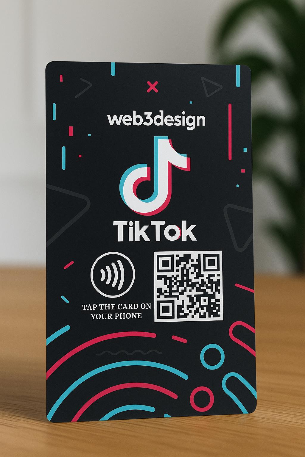 Custom NFC TikTok Follow Card: Double-Sided Social Media Growth