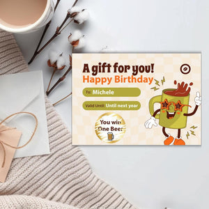 Custom Birthday Scratch Card – Personalised Surprise Reveal Gift for Him or Her | Unique Fun Birthday Present