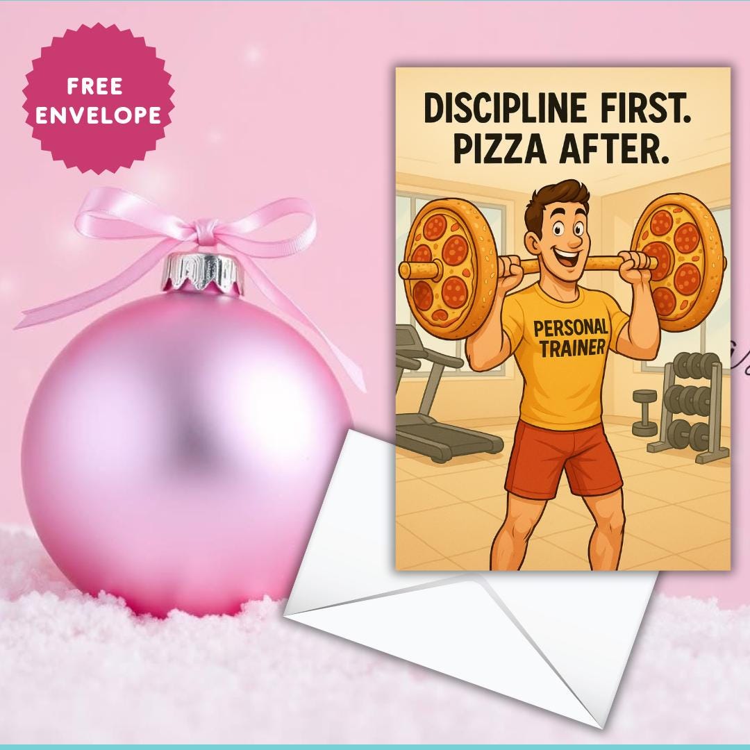 Funny Personal Trainer Card – Gym Lover Christmas Card – Personal Trainer Gift – Fitness Coach Thank You Card – Unique Gym Card