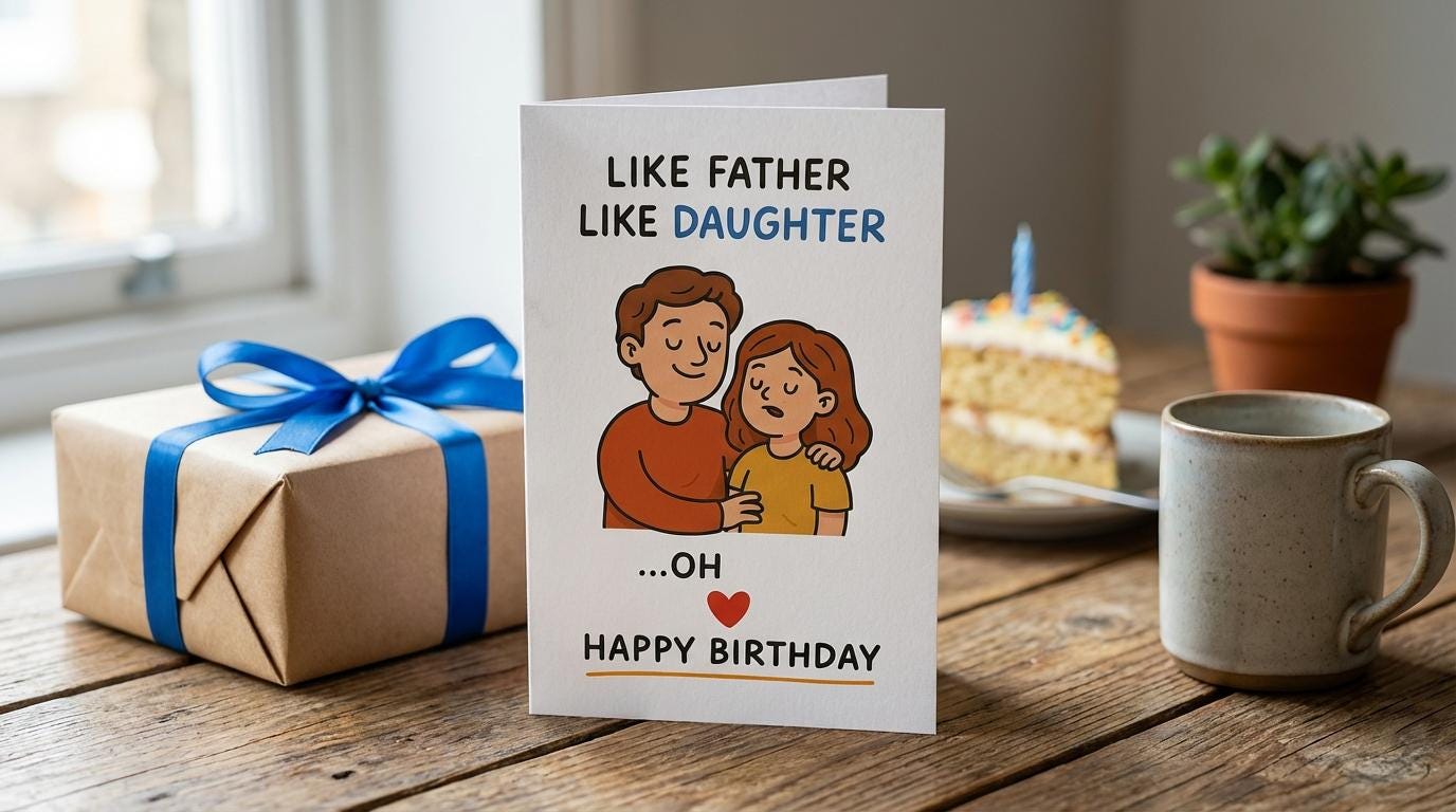 Funny Dad Birthday Card Like Father Like Daughter Card, Oh Shit Birthday Card for Dad, Dad Gift from Daughter, Humorous Father Card