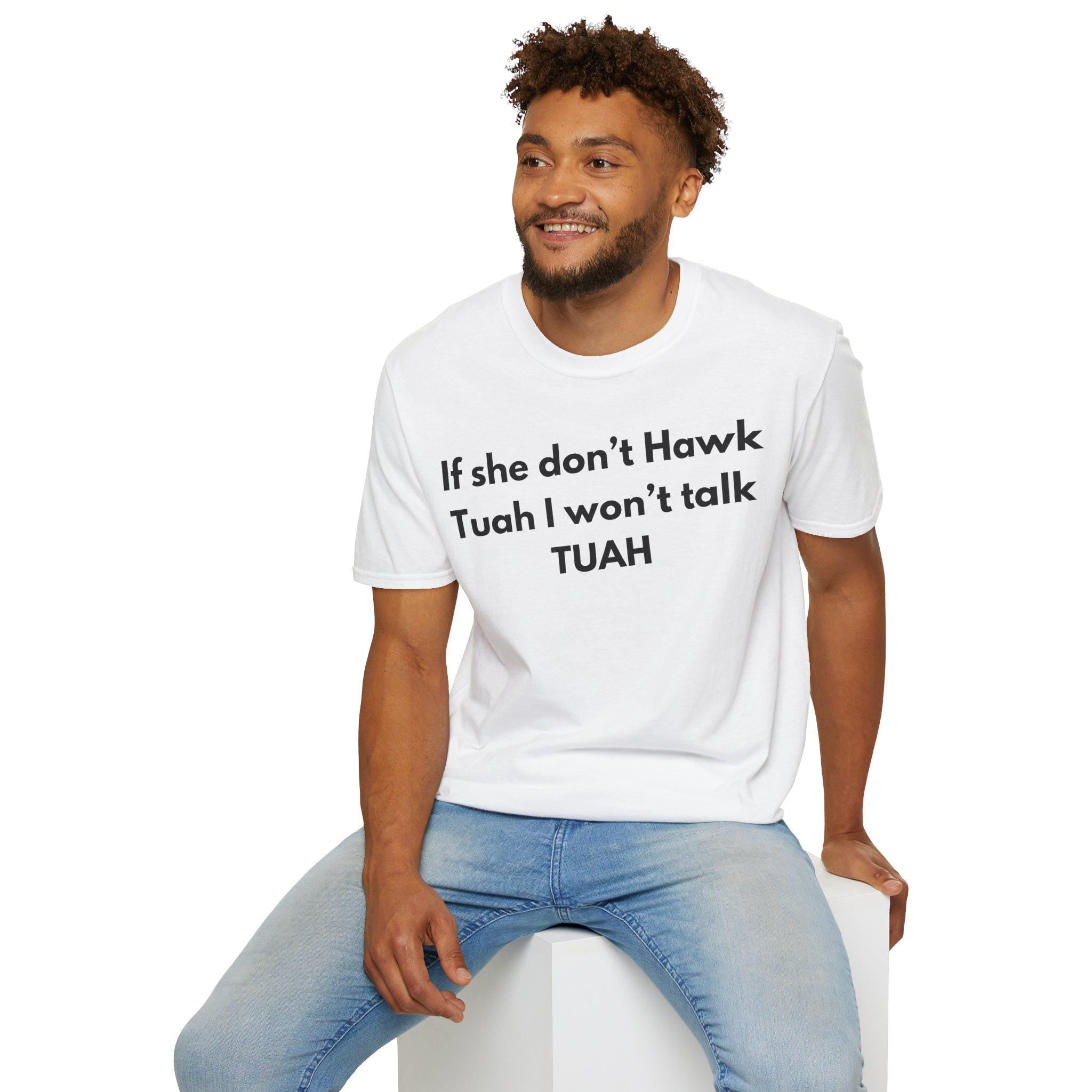 Hawk Tuahs T-Shirt, Funny Meme Tee, Unisex Softstyle Shirt, Conversation Starter Top, Humor Graphic Tee
