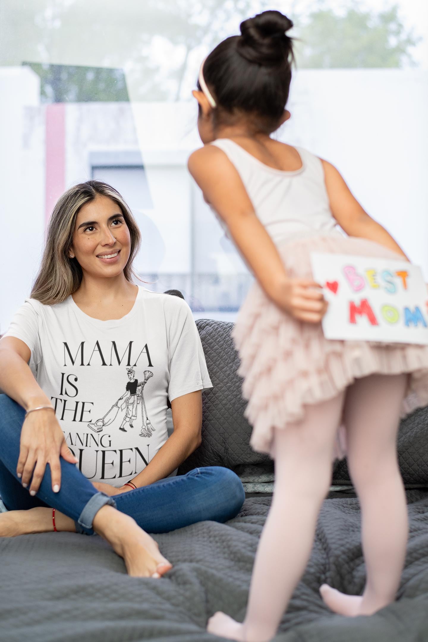 Cleaning Queen T-Shirt: Mama's Birthday Gift, Softstyle Cotton Tee
