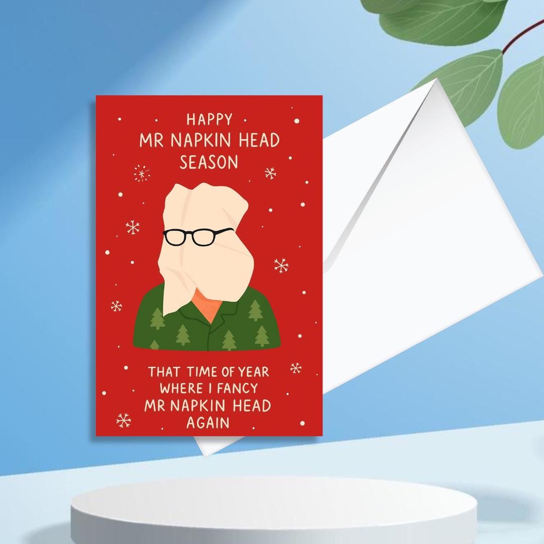 Personalised Mr Napkin Head Card - Christmas Card • marry christmas card for him or her funny xmas card