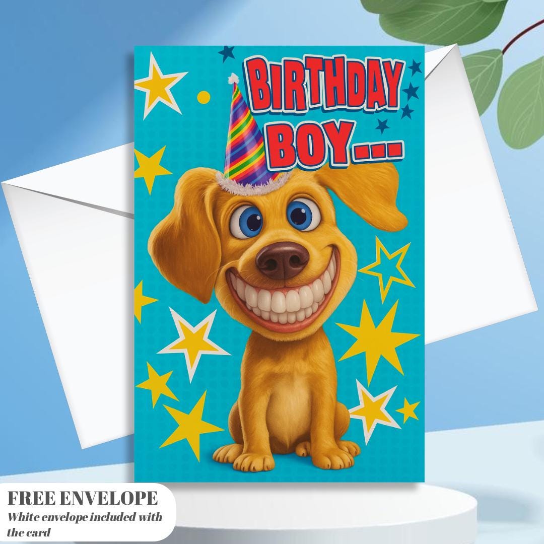 Funny Birthday boy dog lover card Birthday - dog meme Birthday Card Cute dog birthday cards  A5 size