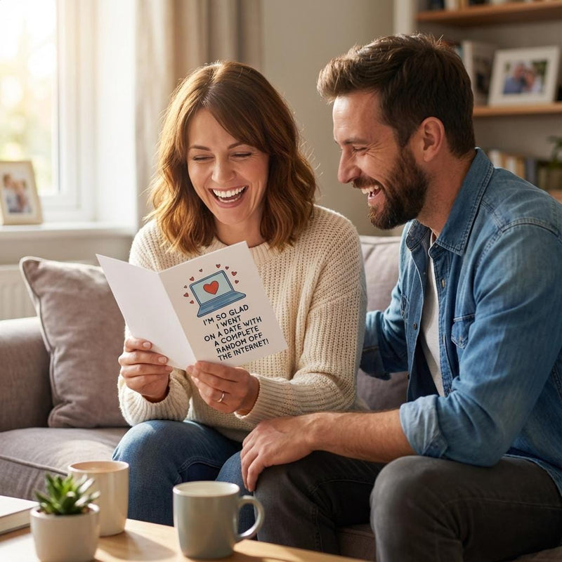 Anniversary Funny Card, Anniversary Card for Boyfriend, Girlfriend, Husband, Wife, Partner, Cute Internet Dating Card