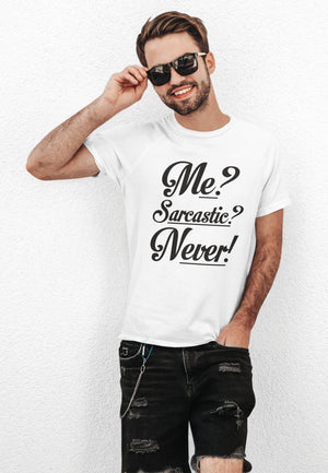 Sarcastic Never Graphic Tee - Fitted Cotton Crewneck Shirt