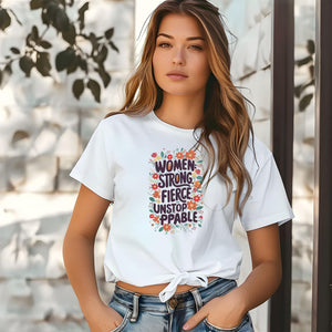 Trendy Women T-Shirt | Damen Fashion Tee | Soft Cotton Casual Tshirt for Everyday Wear
