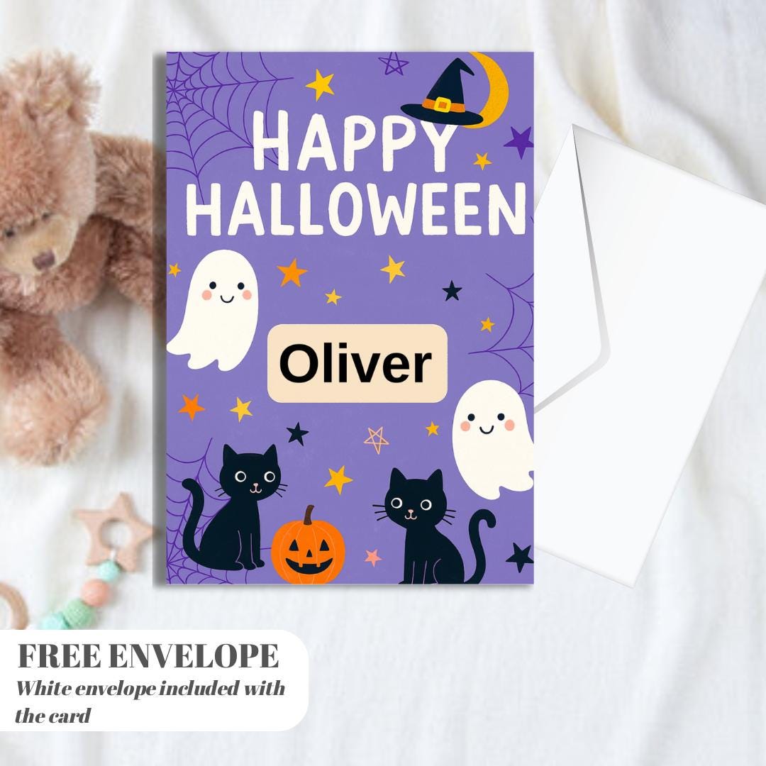 Personalised Halloween Card - Trick or Treat- Cheeky Gift For Sister Brother, Friends Halloween Card -