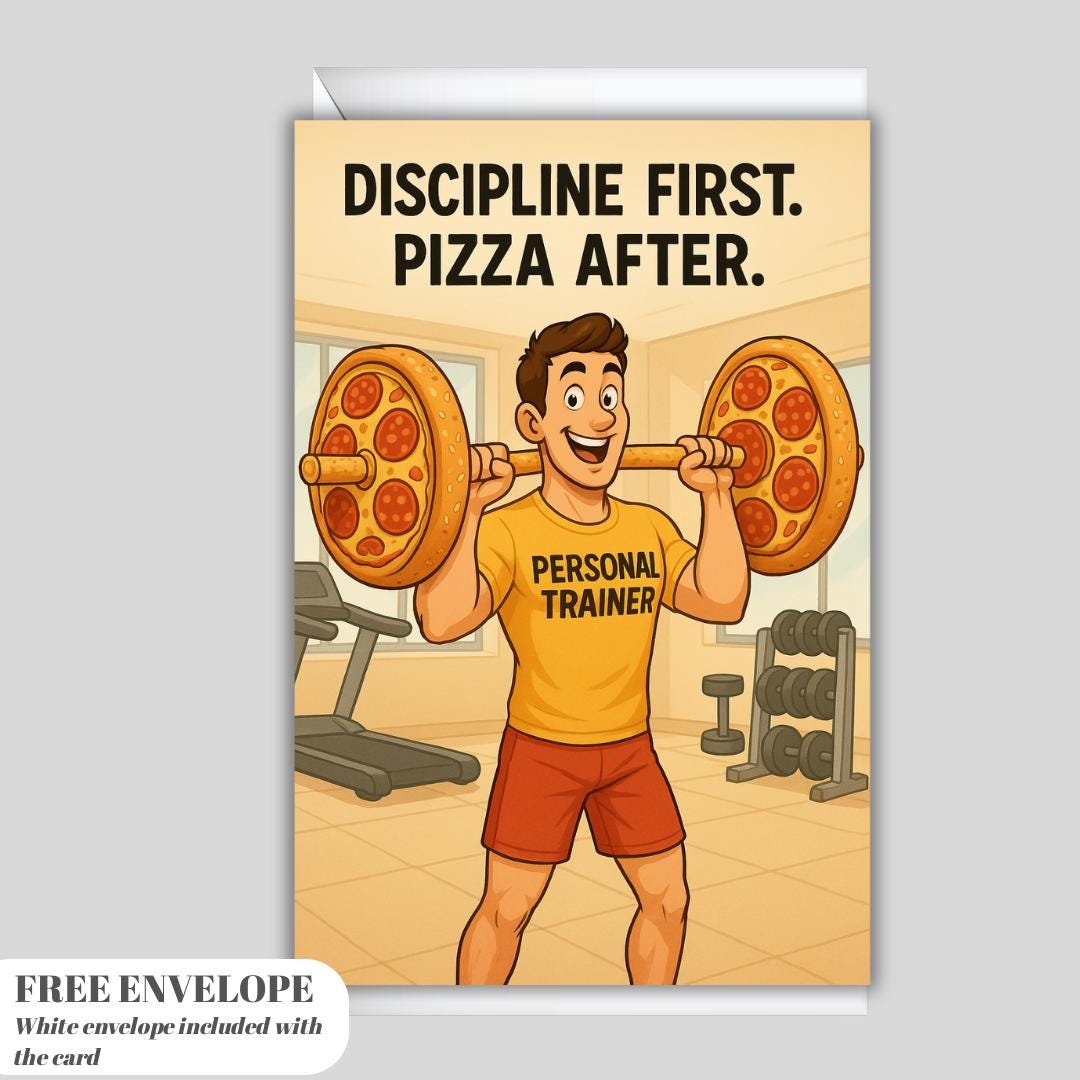 Funny Personal Trainer Card – Gym Lover Christmas Card – Personal Trainer Gift – Fitness Coach Thank You Card – Unique Gym Card