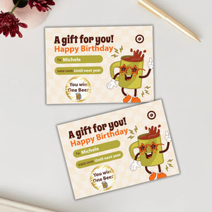 Custom Birthday Scratch Card – Personalised Surprise Reveal Gift for Him or Her | Unique Fun Birthday Present