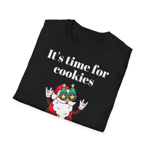 Christmas Santa Funny T-Shirt, Cookies Gift Awesome Unisex Softstyle Tee, Holiday Apparel, Xmas Shirt, Festive Clothing, Winter Top