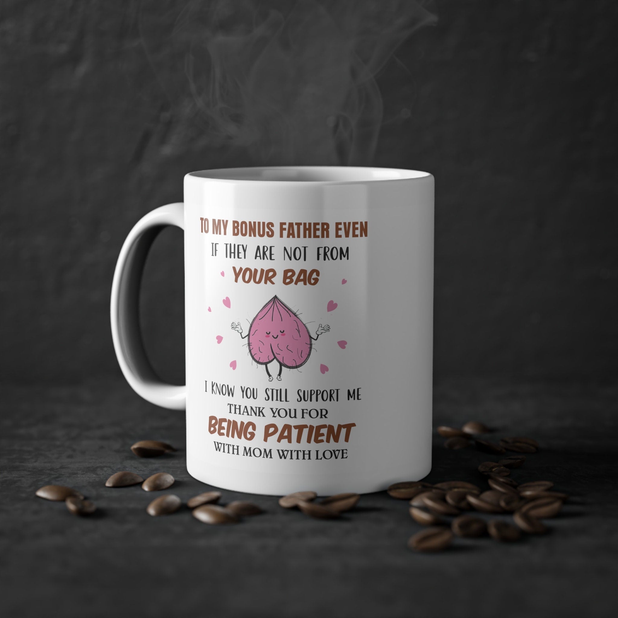 Step Dad, gift mug, crazy funny mug with a cute message, personalized with name, perfect  for him & for her happy