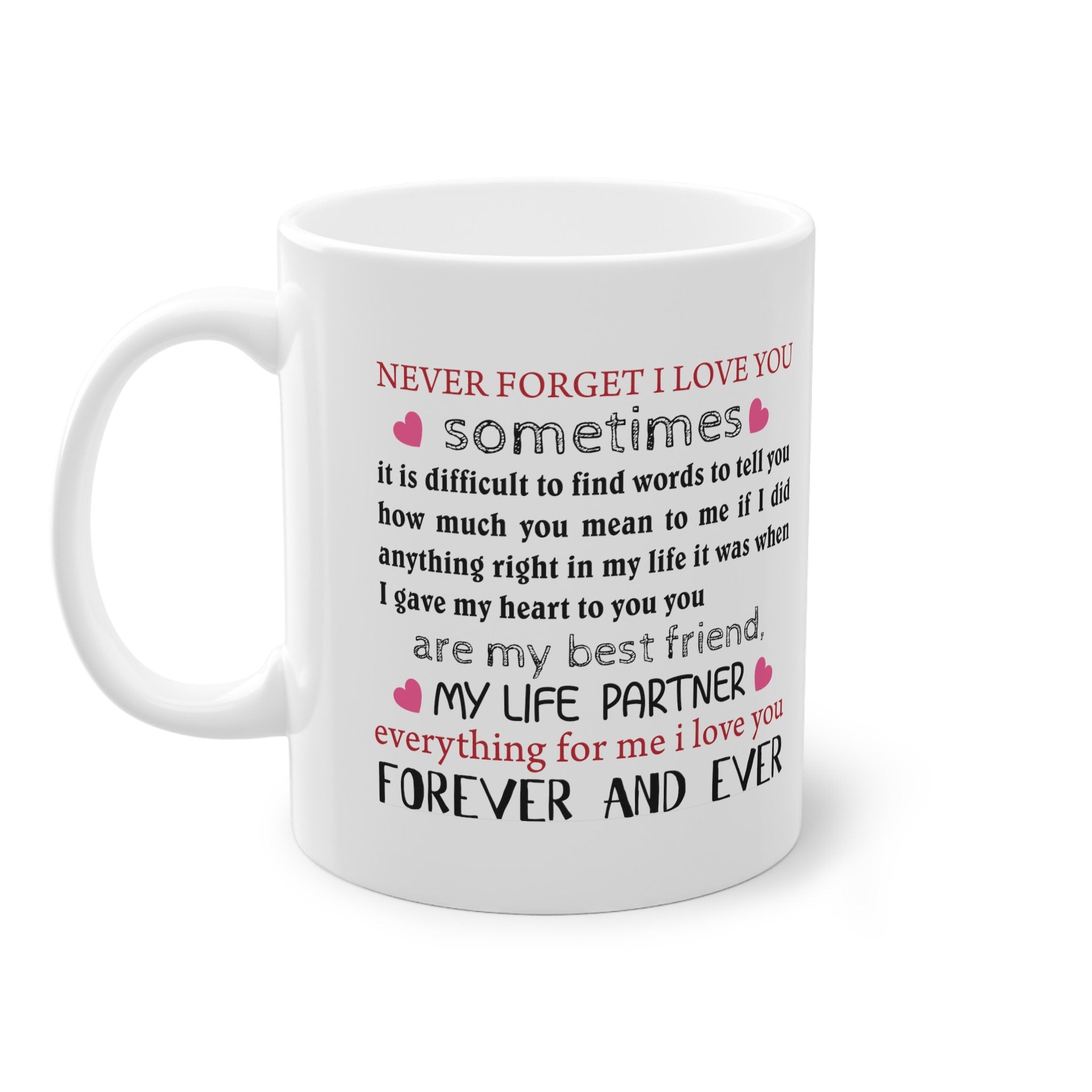 The cup of love Valentine gift mug, crazy funny mug with a cute message, personalized with name, perfect to make for him & for her happy