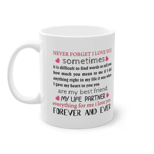 The cup of love Valentine gift mug, crazy funny mug with a cute message, personalized with name, perfect to make for him & for her happy