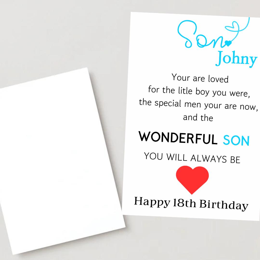 Personalised SON Birthday Card Quote Coming of Age 21st 18th 16th 30th 40th Wonderful Son Card for him