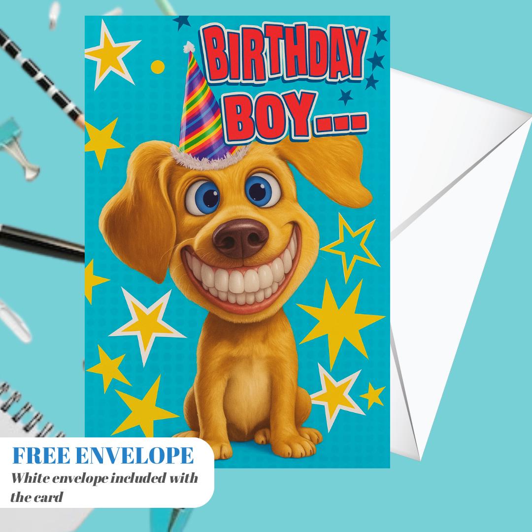 Funny Birthday boy dog lover card Birthday - dog meme Birthday Card Cute dog birthday cards  A5 size