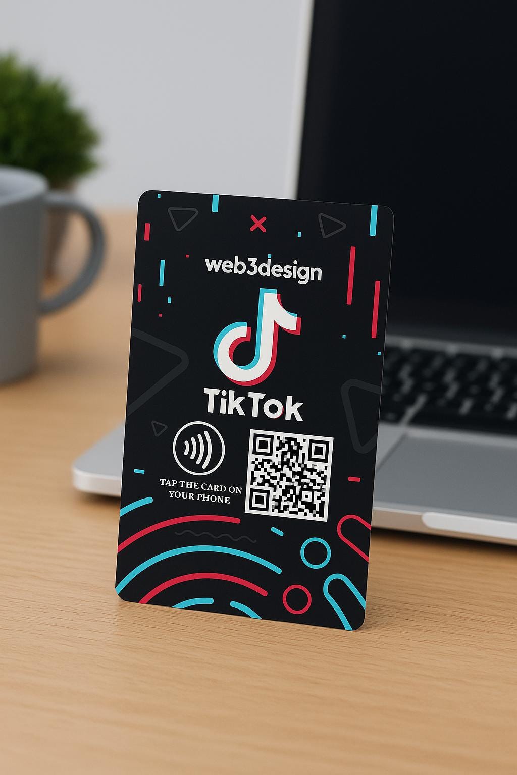 Custom NFC TikTok Follow Card: Double-Sided Social Media Growth