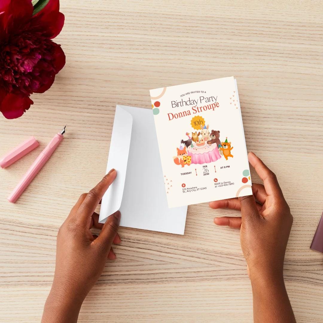 Beary Birthday Invitation, Bear Birthday Invite, Teddy  Birthday,  Birthday Girl, Beary Birthday Party Invite Pink 10/20/30 invitations card