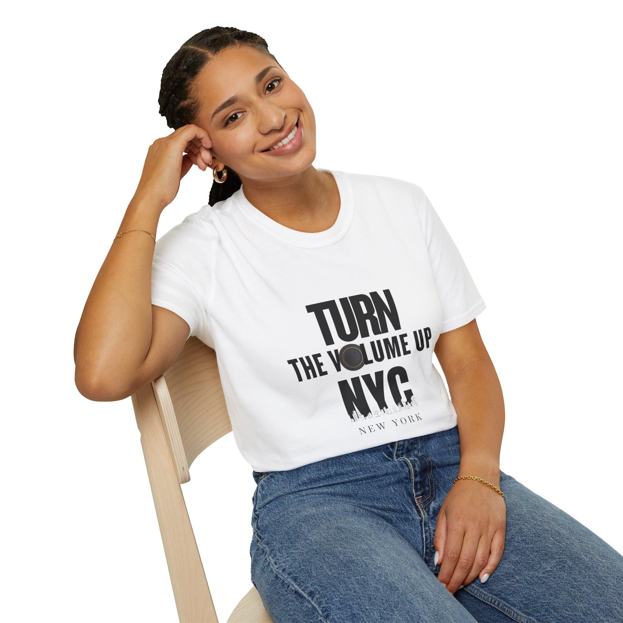 Turn The Volume Up NYC T-Shirt | New York City Typography Tee