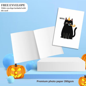 Funny Cat Birthday Card - Woo Grumpy Cat - Sarcastic Birthday Cards For Men Women - Cheeky Gift For Cat Lovers - For Sister Brother Friends