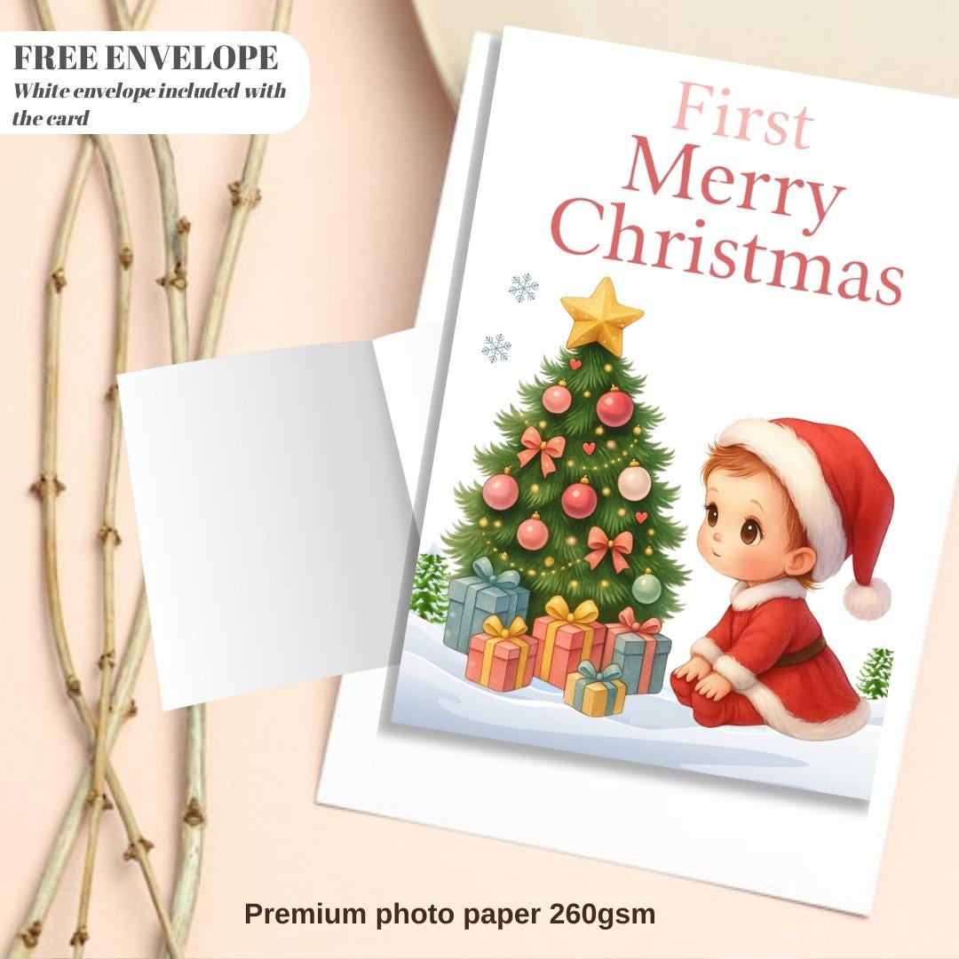 First Christmas Card for niece | Marry Xmas Card | Sheep Card | Personalised Card | For both of you | Santa card