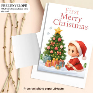 First Christmas Card for niece | Marry Xmas Card | Sheep Card | Personalised Card | For both of you | Santa card