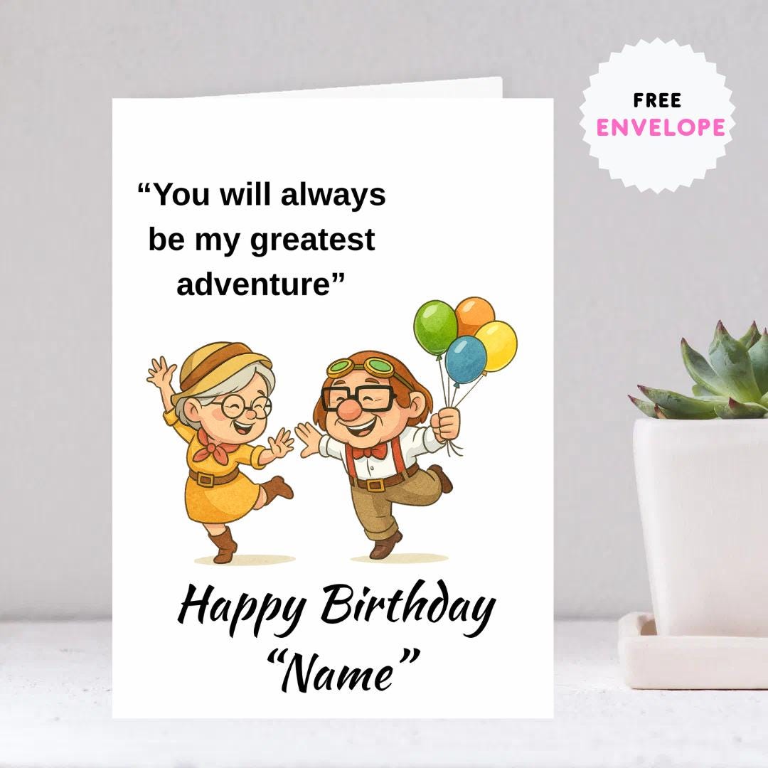 Birthday Card, Personalised Card, Card for Partner, Card for Husband, Card for Wife, Card for Girlfriend, Boyfriend, Cute Card