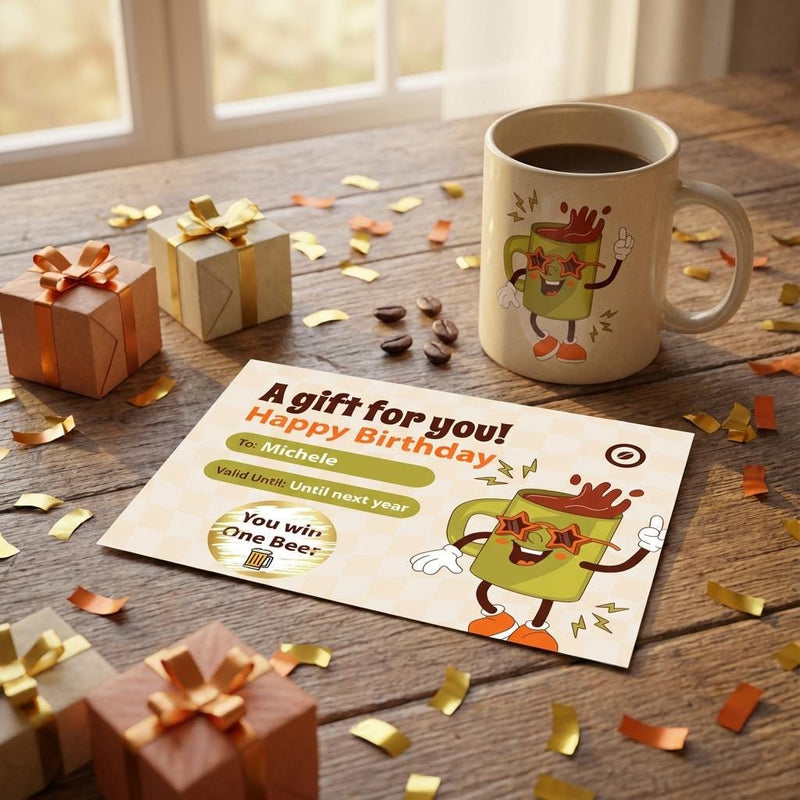 Custom Birthday Scratch Card – Personalised Surprise Reveal Gift for Him or Her | Unique Fun Birthday Present