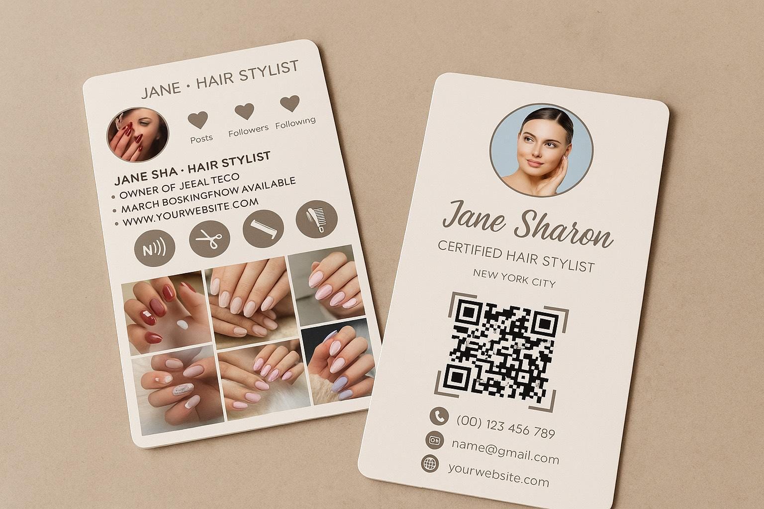 Luxury NFC Business Card: Digital Contact Card for Beauty Professionals
