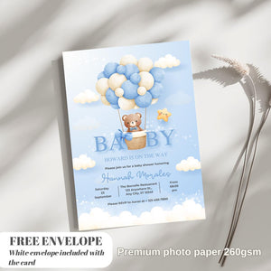 Gender Neutral Bear Baby Shower Invitation, We Can Bearly Wait Baby Shower Invite, Brown Boho Bear Baby Shower Pack of 10/20/30