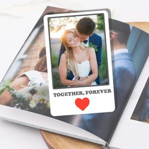 Personalise PVC Photo Wallet Card Forever | For Husband, Wife Or Boyfriend, Girlfriend Anniversary Photo Gift For Him, Her | Modern card