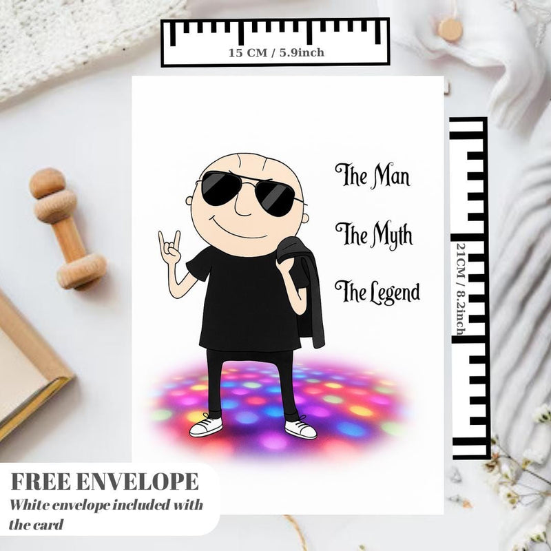 The Man The Myth Birthday | Birthday Card for Him Card for Him, greeting card for husband, best friend, father, uncle, card