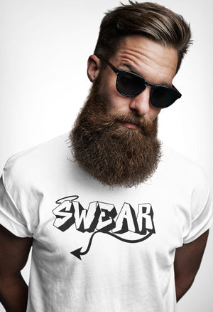 T-shirt, Aesthetic Crewneck, Popular Funny Vinyl print Swear,Evil and Angel signs  Men Shirt, Cotton Fitted STATEMENT Tee, nice, cool tees