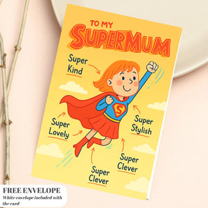 To my supermum Birthday card - mum Birthday Card Cute mother birthday cards  A5 size