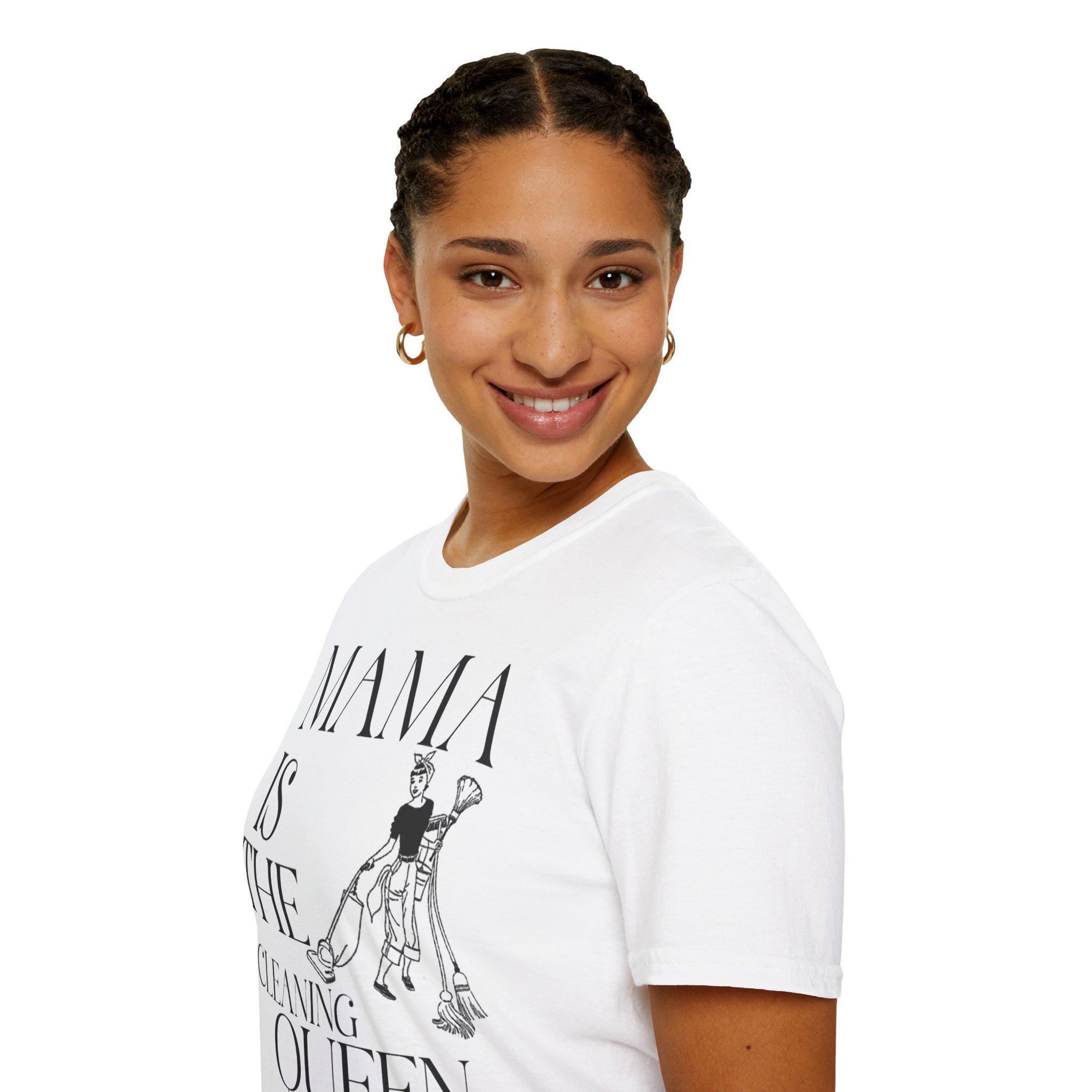 Cleaning Queen T-Shirt: Mama's Birthday Gift, Softstyle Cotton Tee