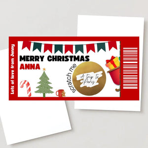 Personalized Christmas Scratch-Off Reveal Card | Custom Surprise Card for Secret Santa, Christmas Gift, Concert, Holiday, Festival, Cinema