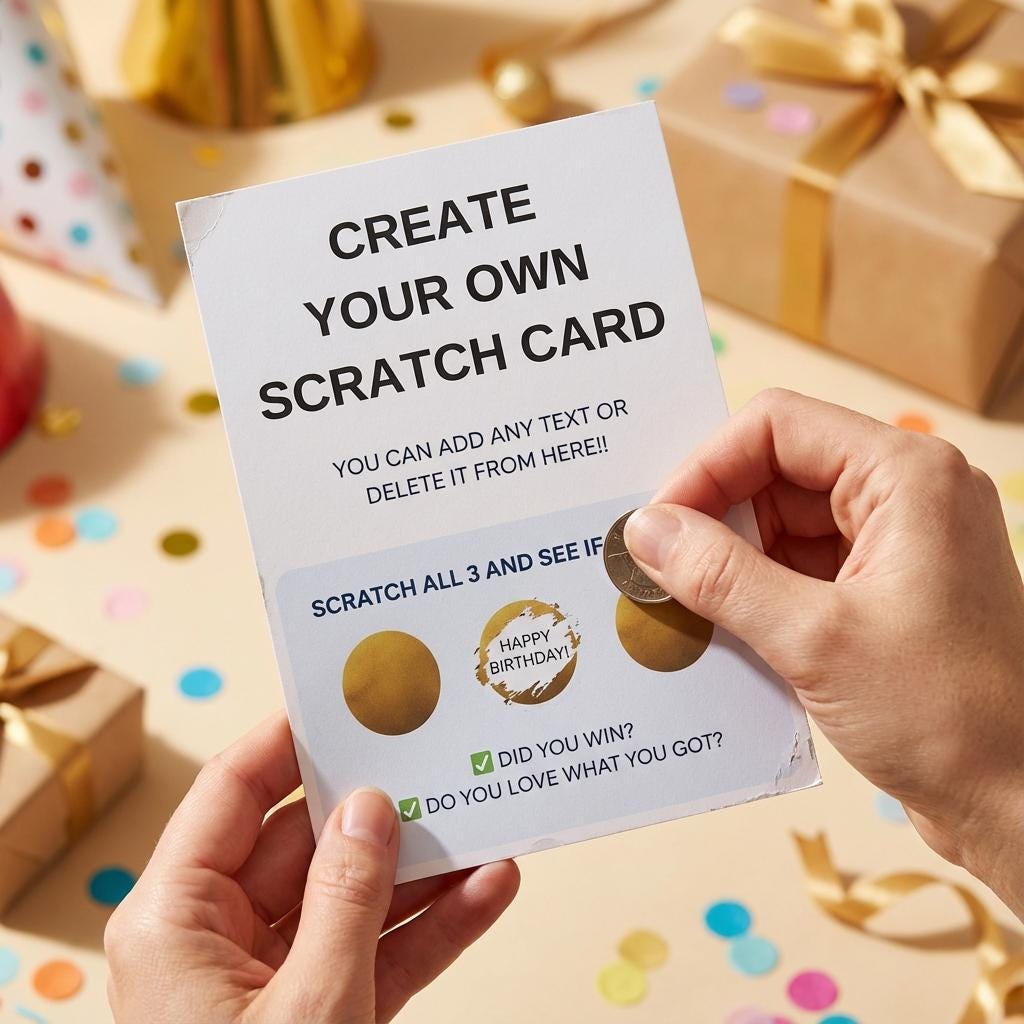 Create your own scratch card Custom Birthday Scratch Card – Personalised  scratch and reveal card Fun Birthday Present , scratch and reveal
