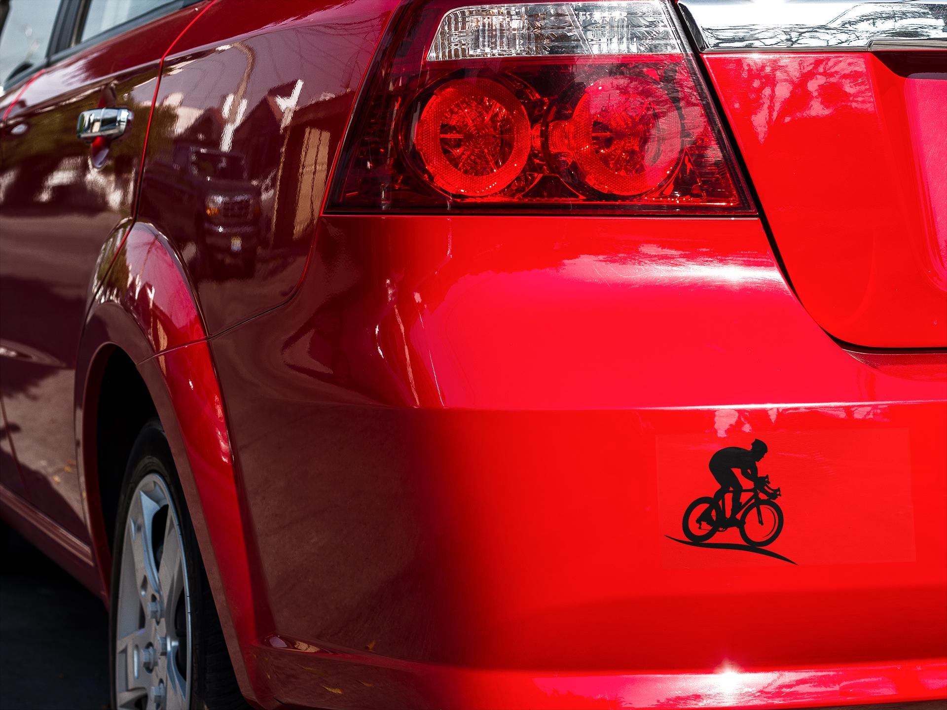 Mountain Bike Windshield Decal: Scenic Hill MTB Sticker