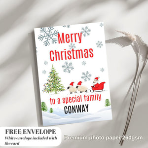 Christmas Card | Happy Xmas Card | Sheep Card | Personalised Card | For both of you | Santa card