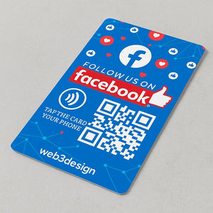 Custom NFC Facebook Follow Card: Double-Sided PVC Business Card