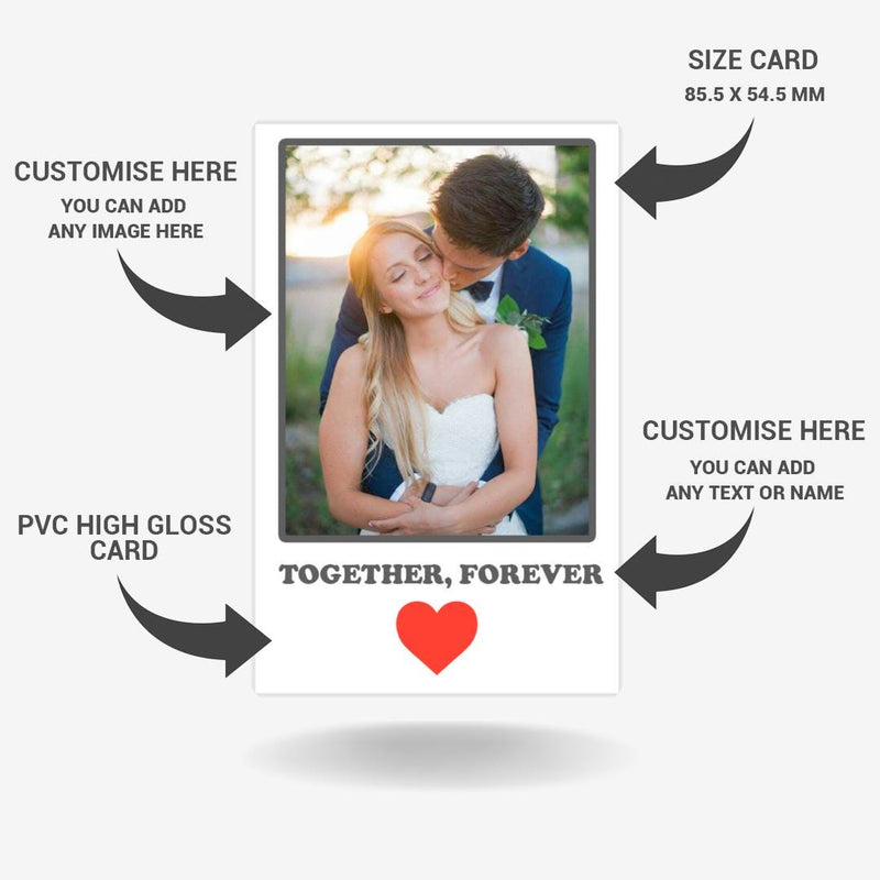 Personalise PVC Photo Wallet Card Forever | For Husband, Wife Or Boyfriend, Girlfriend Anniversary Photo Gift For Him, Her | Modern card