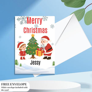 Christmas Card for niece | Marry Xmas Card | Sheep Card | Personalised Card | For both of you | Santa card