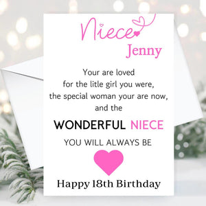 Personalised Niece Birthday Card Quote Coming of Age 21st 18th 16th 30th 40th Wonderful Niece Card for her