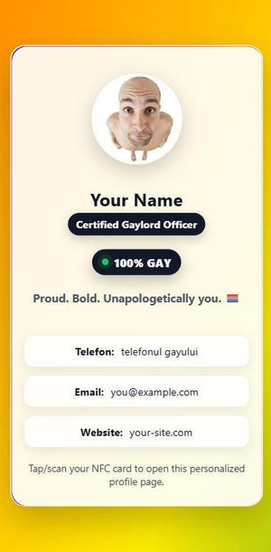 Personalized Gay Card: Platinum Membership Prank Gift with Digital Wallet