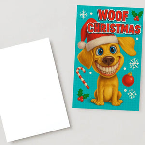 Dog meme Christmas Card  - Funny dog lover xmas  Cards For dog Lovers - dog wishes woof Christmas to you, meme dog mums postcard