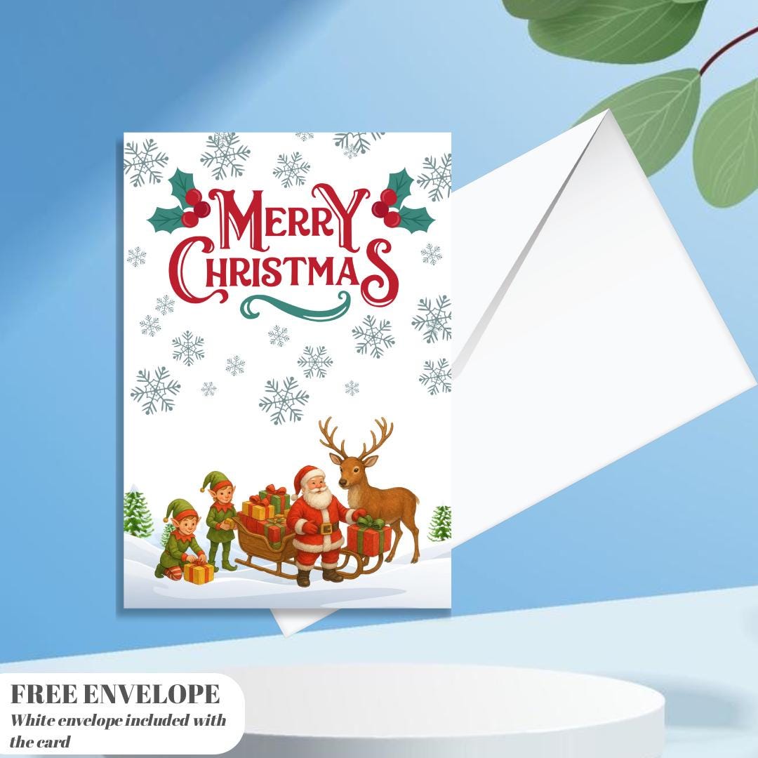 Christmas Card | Santa Team Xmas greeting Card | santa gift Card | For both of you | Santa Christmas card