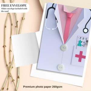 Doctor Card, Medical Card, Handmade Medical School Graduation Card, Thank You Card, Physician Card, Doctor Card.