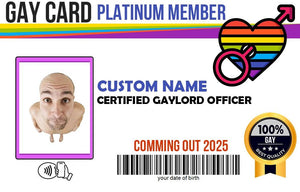 Personalized Gay Card: Platinum Membership Prank Gift with Digital Wallet